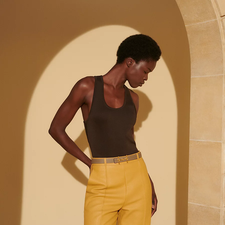 H Equestre belt buckle & Reversible leather strap 24 mm - Image 3